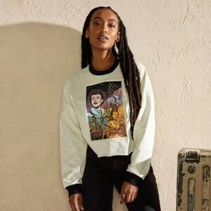 NWT Disney Star Wars Women's L Spirit Jersey Ivory Cropped The Force Is With Us